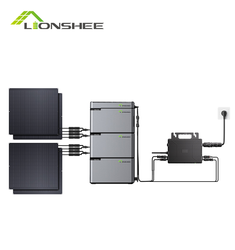 LIONSHEE Modulares Balkon-Energiespeichersystem Mit Stapelbarer Batterie, Solarmodulen Und 800W/1600W/2000W Mikro-Wechselrichter-Optionen