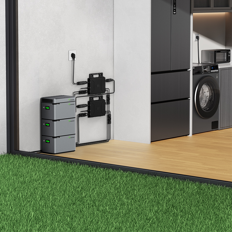 LIONSHEE Modulares Balkon-Energiespeichersystem Mit Stapelbarer Batterie, Solarmodulen Und 800W/1600W/2000W Mikro-Wechselrichter-Optionen