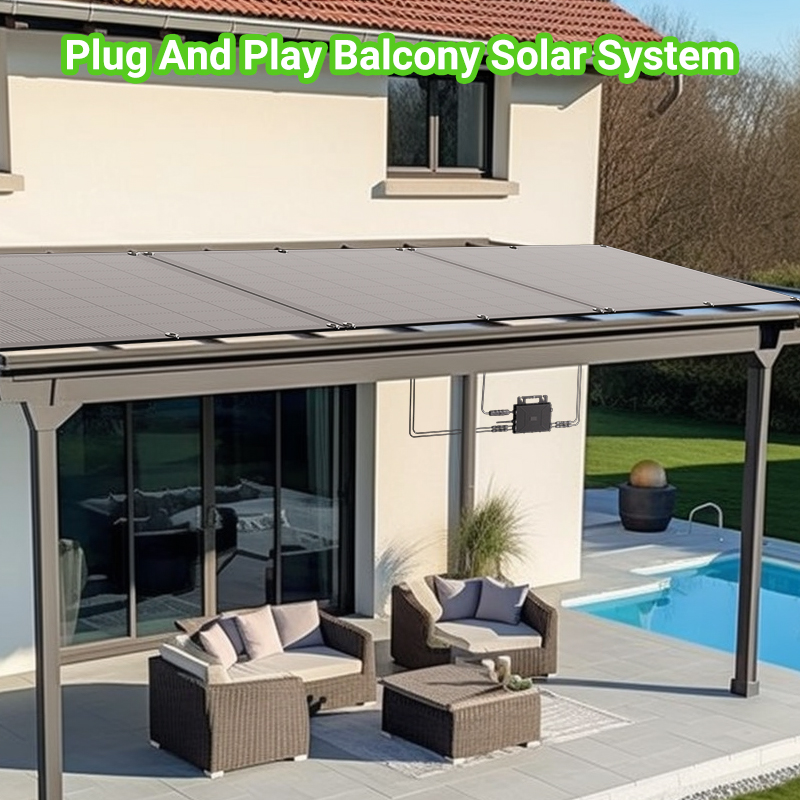 LIONSHEE 800W Flexibles Balkonkraftwerk-Set Mit 4 X 200W Solarmodulen Und Mikro-Wechselrichter