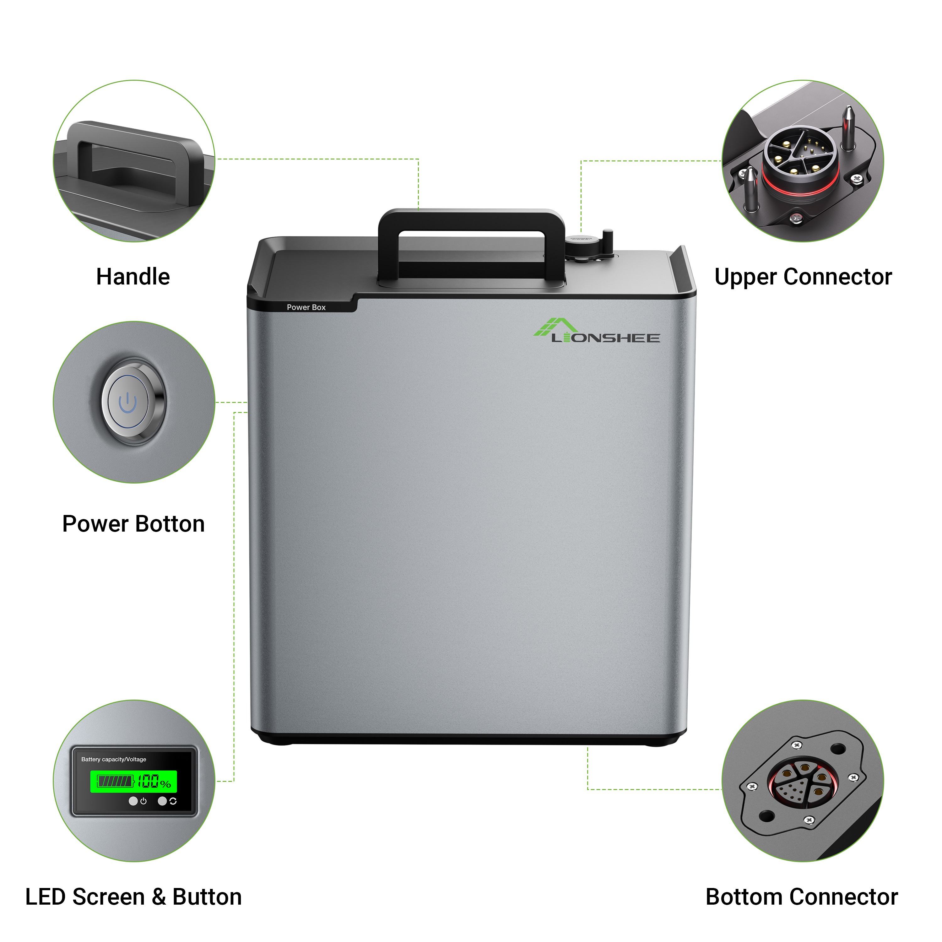 LIONSHEE LS-L2048 51,2V 2048Wh LiFePO4 Hausspeicher, IP65, 6000 Zyklen, Optional Tieftemperaturheizung Und Feuerlöschsystem