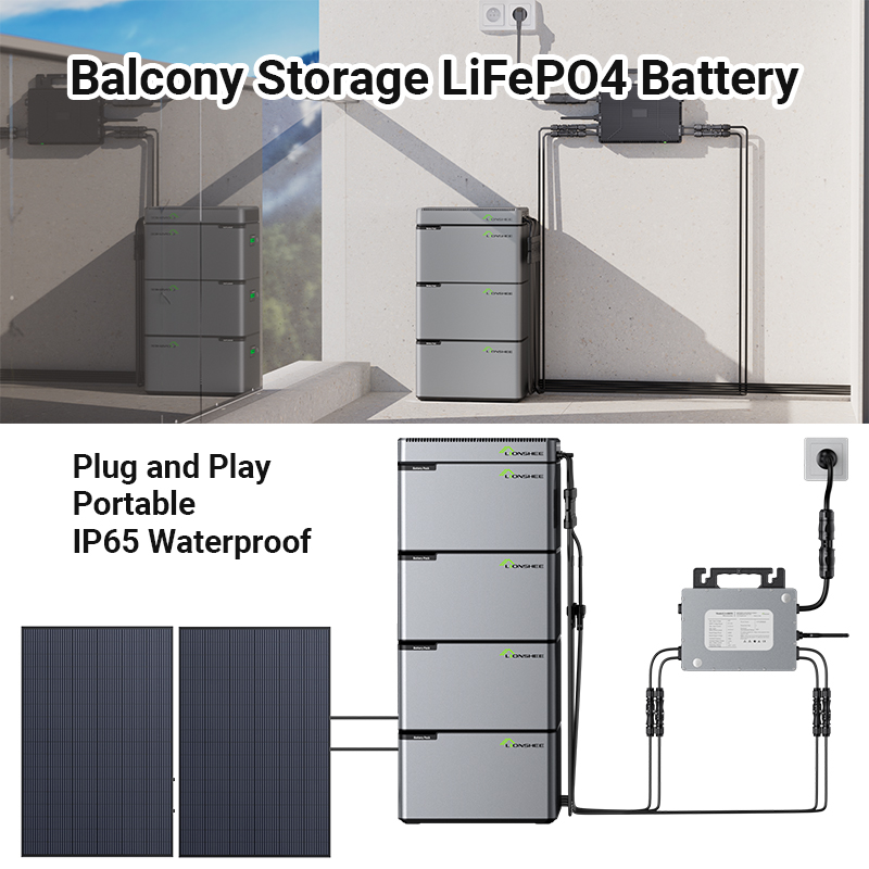 LIONSHEE LS-L1024 1024Wh Stapelbare LiFePO4 Power Box, 51,2 V Solarspeicher Erweiterbar Auf 6144 Wh