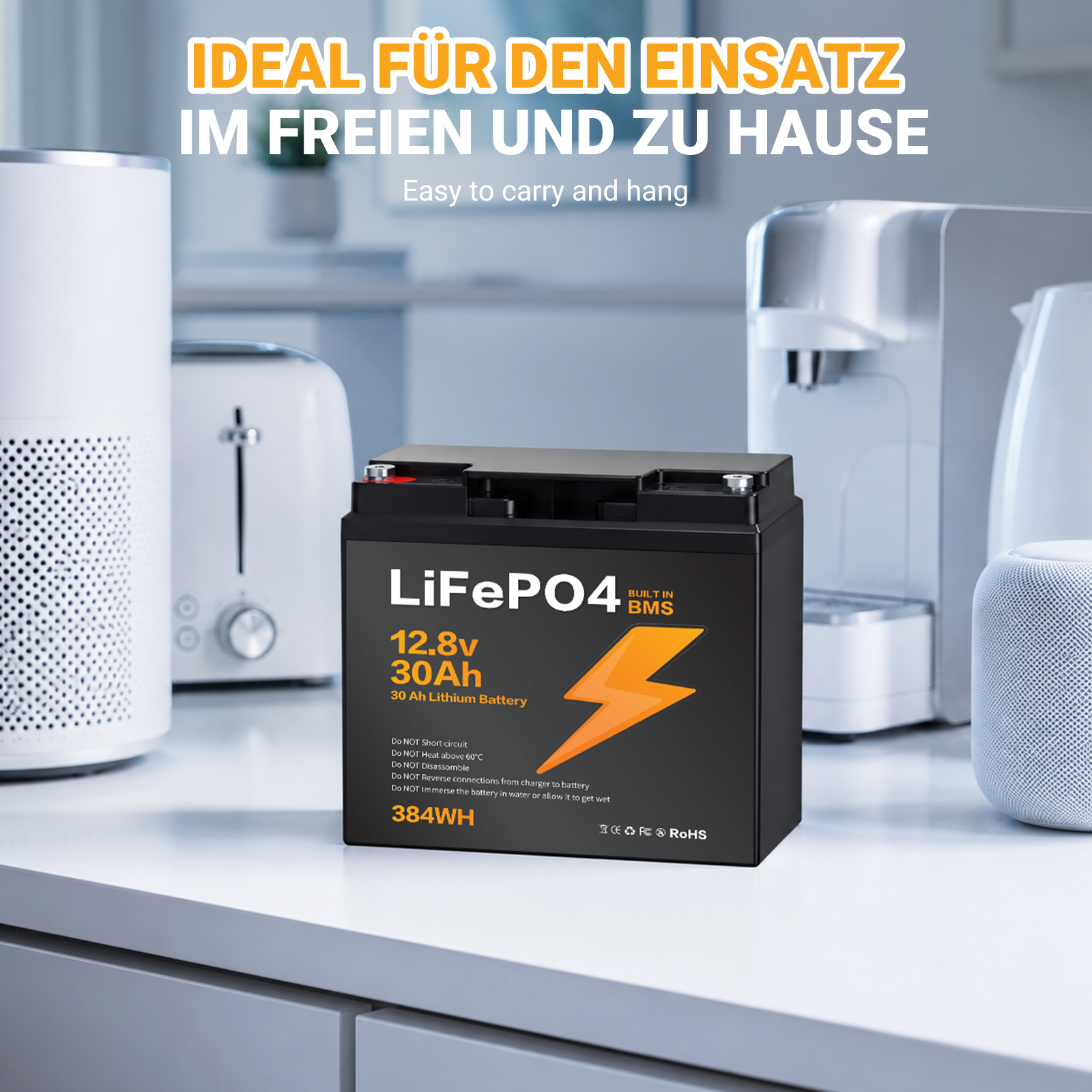 LIONSHEE BZ0037-LFPTS-30A 12,8V 30Ah 384Wh IP67 LiFePO4 Lithium Akku