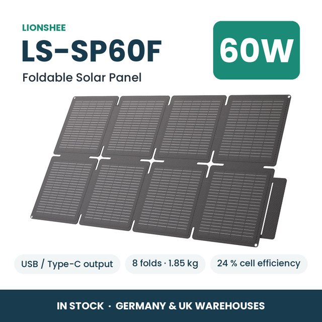 LIONSHEE LS-SP60F 60W Faltbares Solarpanel Mit USB Und Type-C, ETFE, Lager Deutschland Und UK