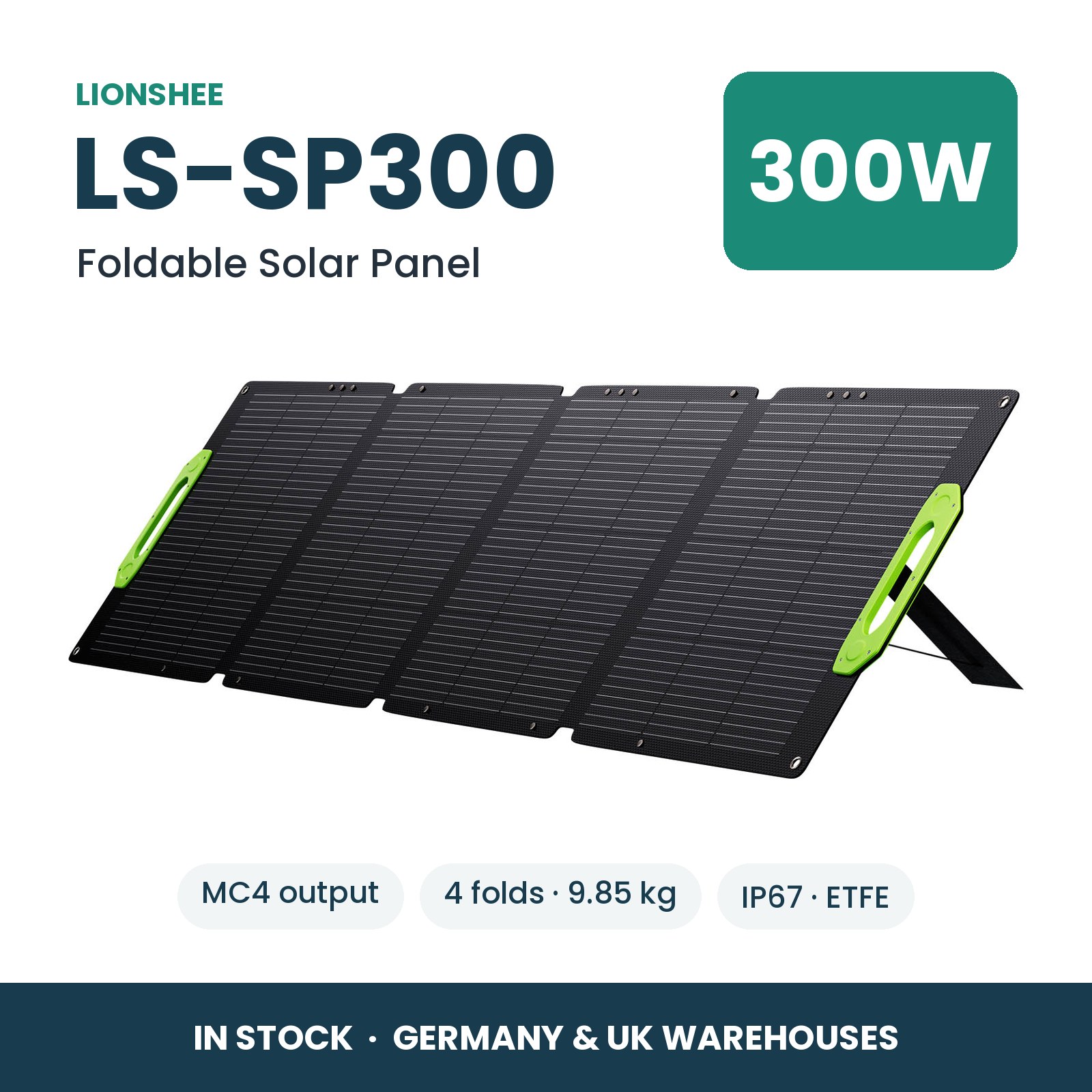 LIONSHEE LS-SP300 300W Faltbares Solarpanel Für Powerstation, ETFE, IP67, MC4, Lager Deutschland Und UK