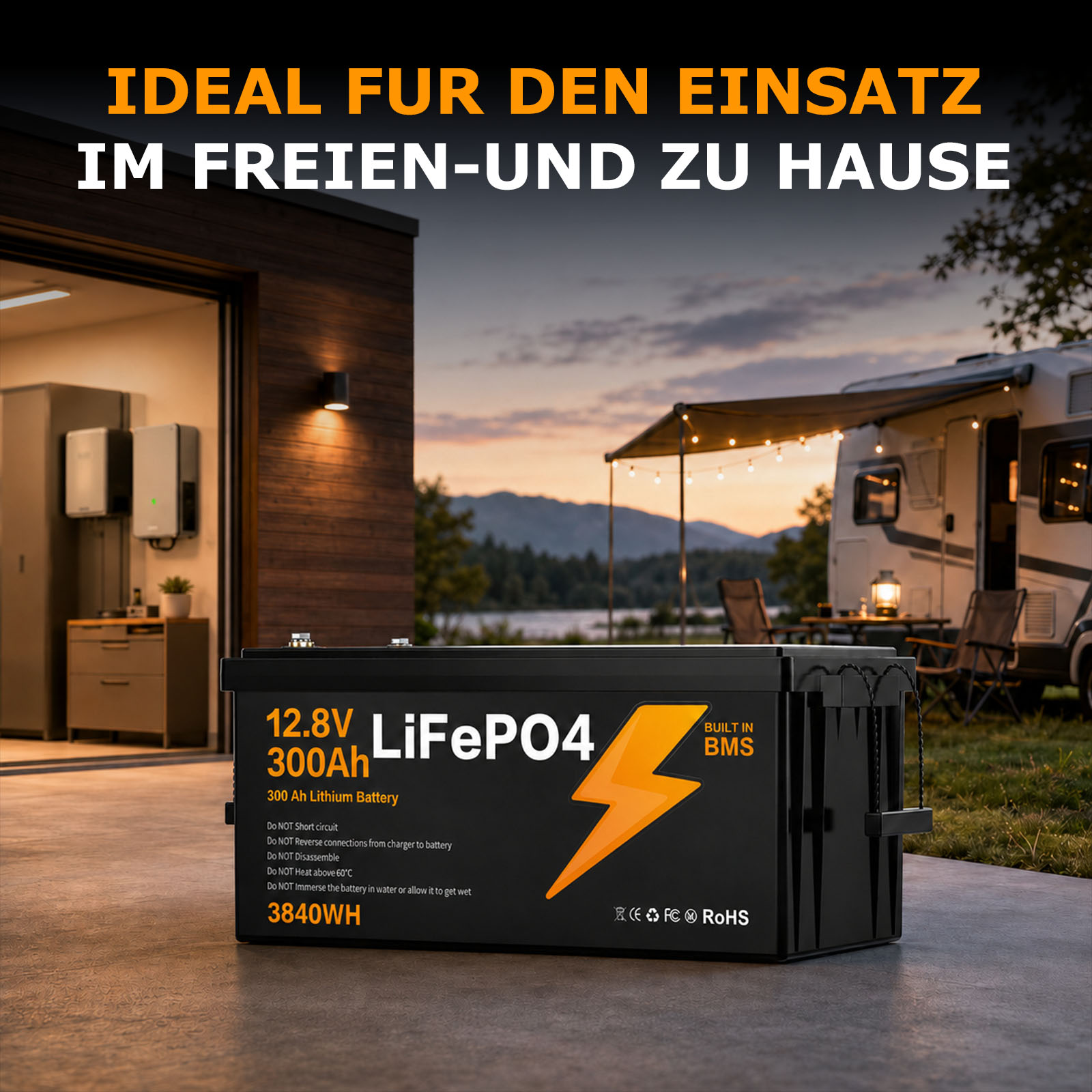 300Ah LiFePO4 Akku mit 100% Entladetiefe