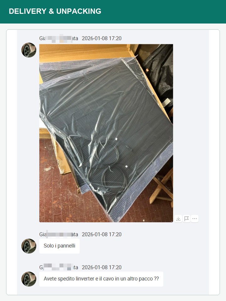 Flexible Module nach der Lieferung